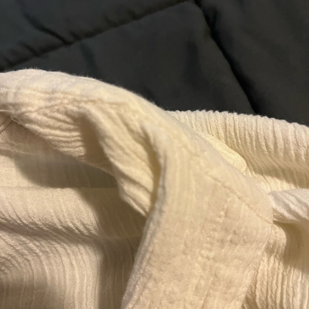Free People Cream Button-Up Blouse with Lace Details - Picture 12 of 13
